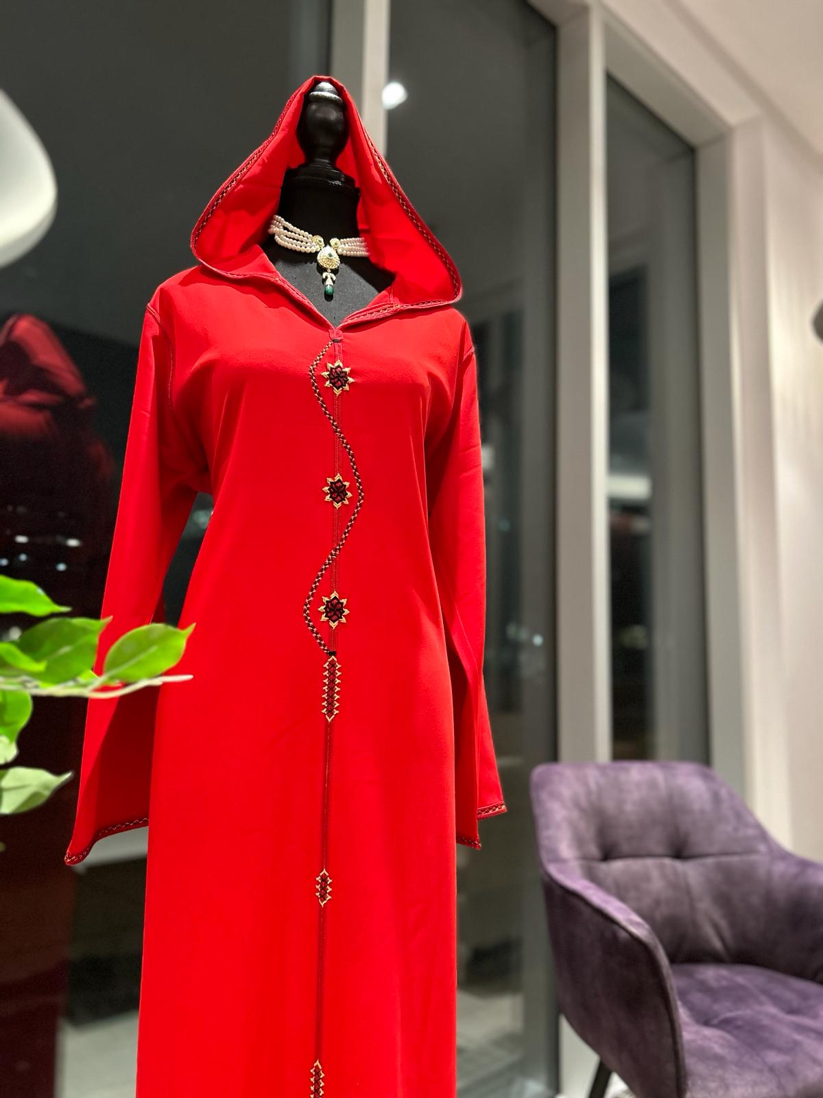 Jellaba Marocaine rouge